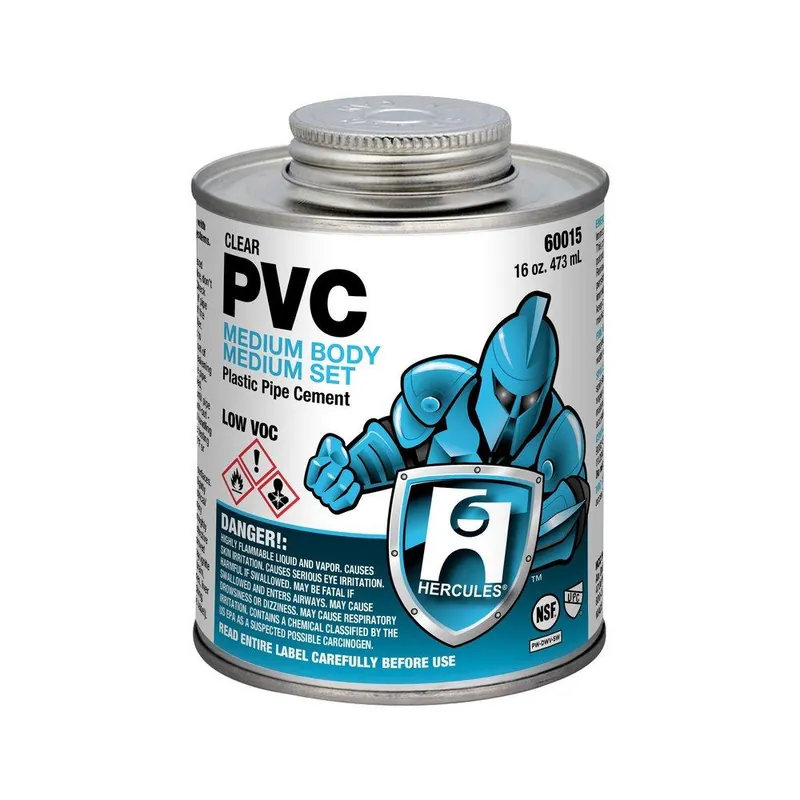 Hercules 60013 PVC Cement Clear Medium Body Medium Set 8 Ounces
