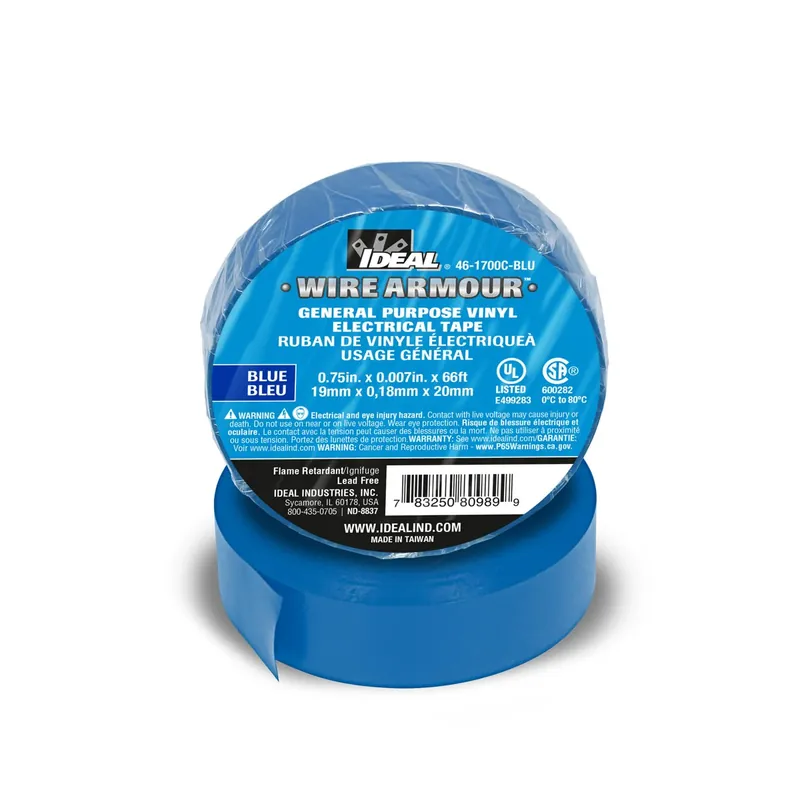 Ideal 46-1700C-BLU 3/4X66'X 7MIL, GP Tape, Blue