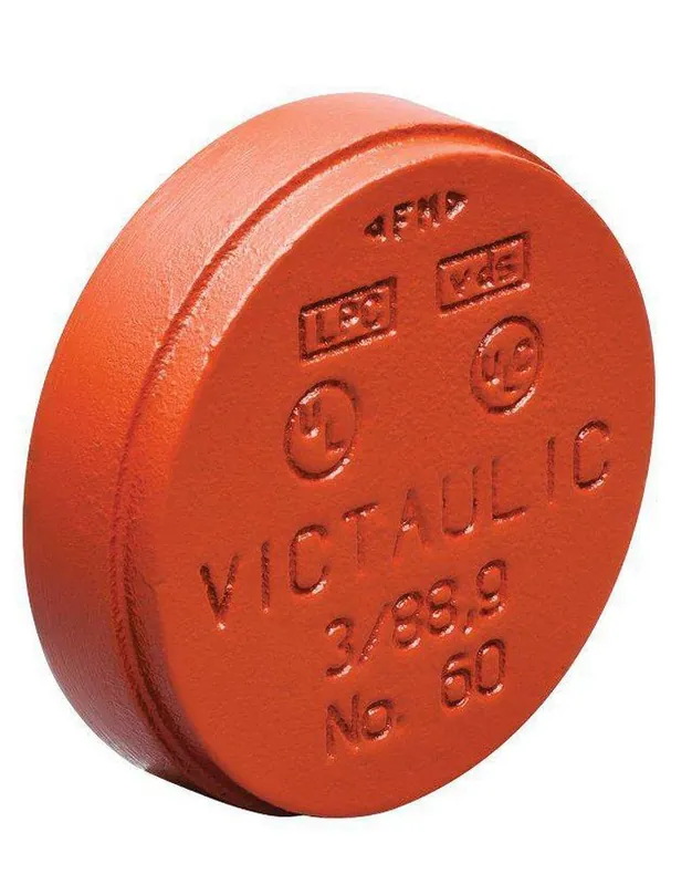 Victaulic FC37060P00 FireLock Style 60 3 in Grooved Painted Cap with 3/4 in IPT Tap-on-Pipe