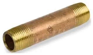 Smith-Cooper International 86NI4014060C 1-1/2 x 6, MPT x MPT, Schedule 40, Lead-Free, Seamless Red Brass, Nipple