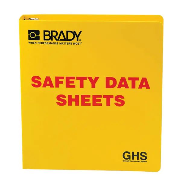 Brady 121183 GHS Standard SDS Binder 1 1/2 Rings Red/Yellow 121183