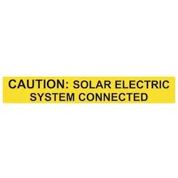 HellermannTyton 596-00613 Solar Label Reflective CAUTION SOLAR ELECTRIC SYSTEM CONNECTED 6.5 x 1 Roll