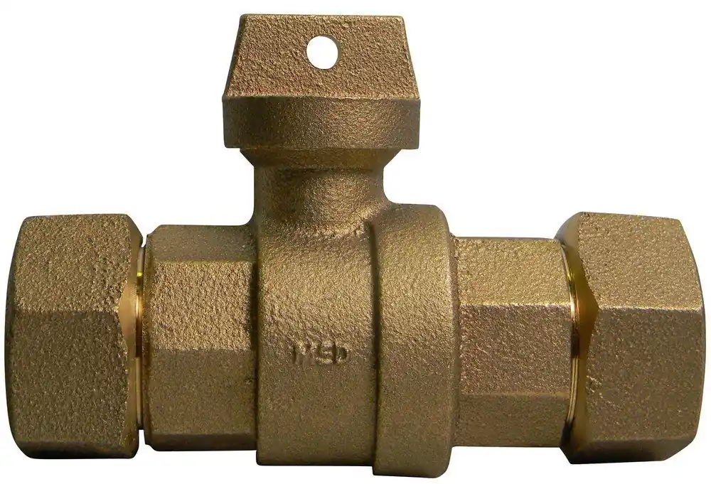 A.Y. McDonald 5129-170 1 in. CTS Compression Brass Ball Valve Curb Stop M76100TG