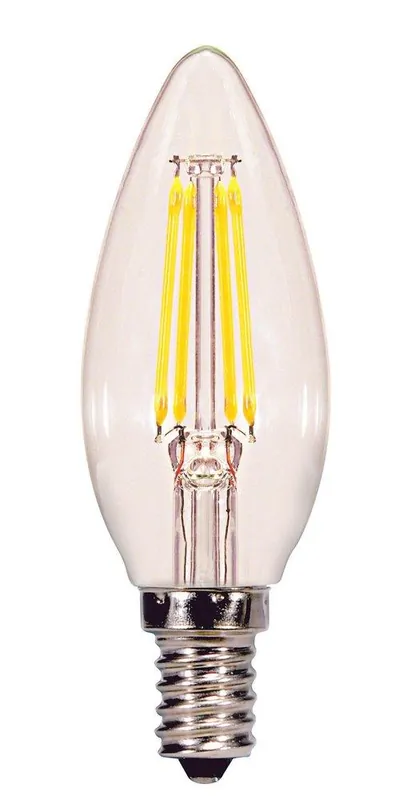 SATCO S29877 4.5W B10 LED Bulb Candelabra E-12 Base 2700 Kelvin 360° Dimmable