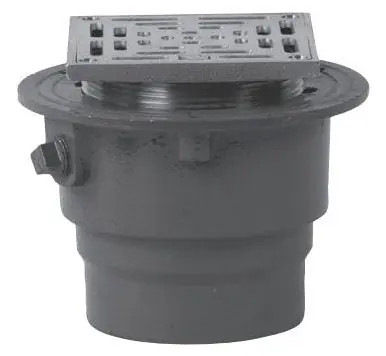 Watts FD-202P-M5 Adjustable Floor Drain with 5 Square Nickel Bronze Strainer