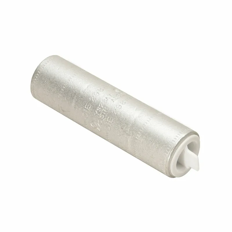 BURNDY YS27A1 3/0 AWG AL Splice, AL9CU, Internal Chamfer, Tin Plated, Prefilled PENETROX, End Cap, UL/CSA, 90C, Up to 35kV, Ruby Color Code, 467 Die Index