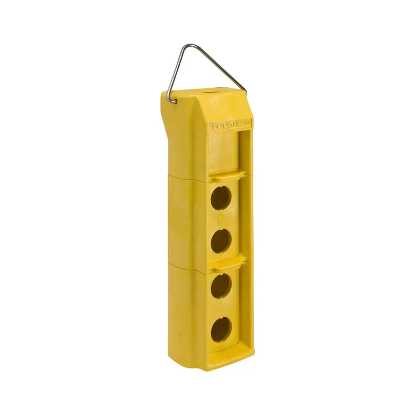 Square D 9001SKYP4 4-Hole 1-Row Vertical Polymeric Yellow NEMA 1/3/4/4X/13 Pendant Station Enclosure