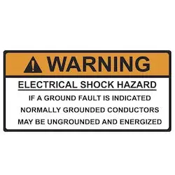 HellermannTyton 596-00498 Solar Label Warning Grounded Conductors Energized 4.125 x 2 Inch Replacement MPN