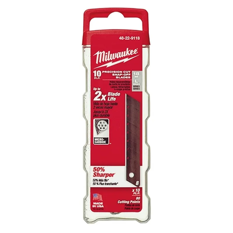 Milwaukee 48-22-9118 18mm Precision Snap Blade 10PK