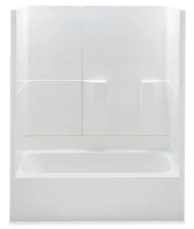 Aquatic 2603TRIO-LH-WHITE 60 x 30 x 72, 42 Gallon, White, Acrylic, Left Drain, 3-Piece, Alcove, Tub and Shower Module