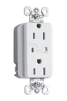 Pass & Seymour 5262WSP 15 Amp 125 VAC 2-Pole 3-Wire NEMA 5-15R White Nylon Surge Protective Duplex Receptacle