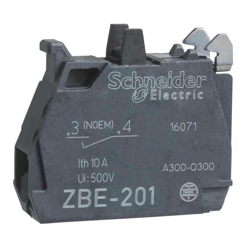 Schneider Electric ZBE201 Square D 22 mm 1NO Early Make Push Button Contact Block