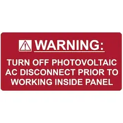 HellermannTyton 596-00235 Solar Label, WARNING TURN OFF PHOTOVOLTAIC PRIOR TO WORKING 4.125 x 2 Inch