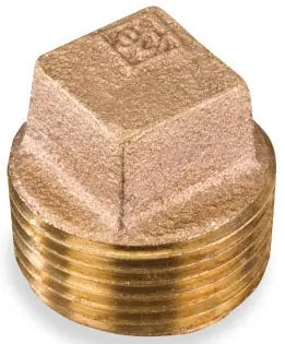 Smith-Cooper International 36SC1010L 1 MPT Class 125 Lead-Free Brass Alloy Square Head Cored Plug