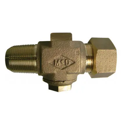 AY McDonald 5130-171 74701T 1 1/4 AWWA x T CTS Plug-Style Corporation Stop (Lead-Free)