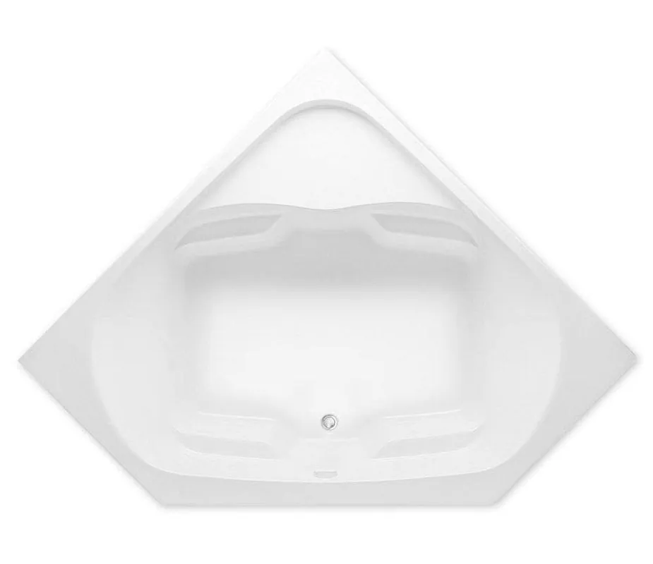 Aquatic 3860621V-WH Builder's Choice 60 x 60 in. Whirlpool Drop-In Bathtub with Universal Drain in White