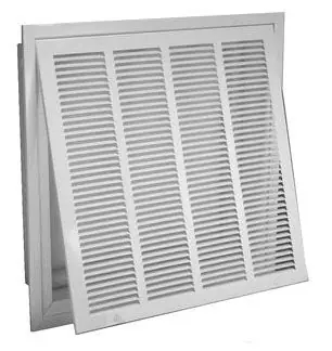 AirMate TB170FF-4-INS 24 x 24 T-Bar Return Air Filter Grille with R4.2 Molded Plenum Insulated Back
