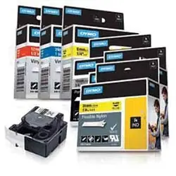 DYMO 18432 RHINO Industrial Vinyl Labels, 1/2 (12mm), Black on Yellow