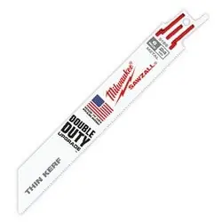 Milwaukee 48-00-4186 6 In. 24 TPI Thin Kerf Ice Hardened SAWZALL Blades (5 Pk)
