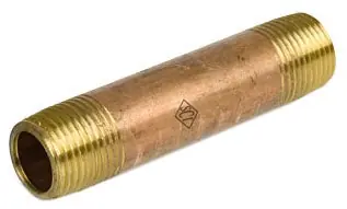 Smith-Cooper International 86NI4004030C 1/2 x 3, MPT x MPT, Schedule 40, Lead-Free, Seamless Red Brass, Straight, Nipple