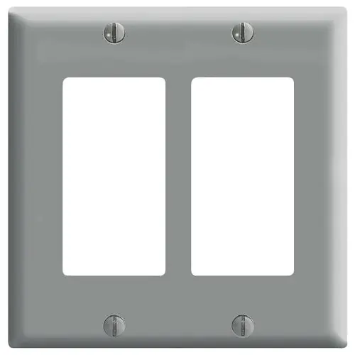 Leviton 80409-GY Decora Wall Plate Standard Size 2-Gang Gray