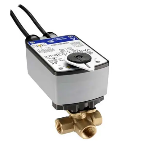 Johnson Controls VG1841AL+923AGA 1/2 NPT 3-Way Brass Valve w/ VA9203 On/Off and Floating Point (7.4 Cv)