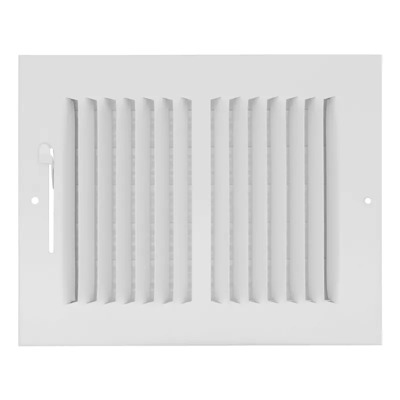 Hart & Cooley 703918 8 x 6 White Two-Way Steel Sidewall/Ceiling Register