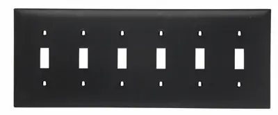 Pass & Seymour TP6BK 6Gang Wall Plate, Toggle Switch, Standard Black