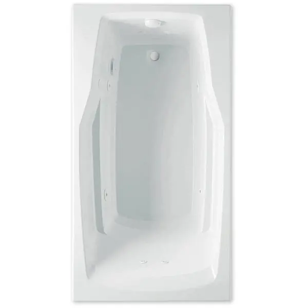 Aquatic 3760620-WH Bathtub, Soaking, Rectangular Shape, 60 in L x 32 in W, Universal Drain