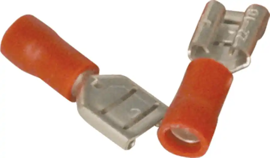 Mars 86203 Solderless Terminal, 12-10 1/4 Female Tab Insul QD 15/Pk