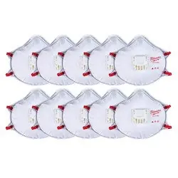 Milwaukee 48-73-4004 10PK N95 Valved Respirator with Gasket