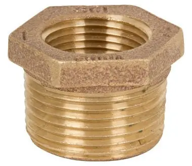 Smith-Cooper International 36HB1010003L 1 x 3/8, MPT x FPT, Class 125, Lead-Free, Cast UNS C89833 Brass Alloy, Inside Hex Head, Reducing Bushing