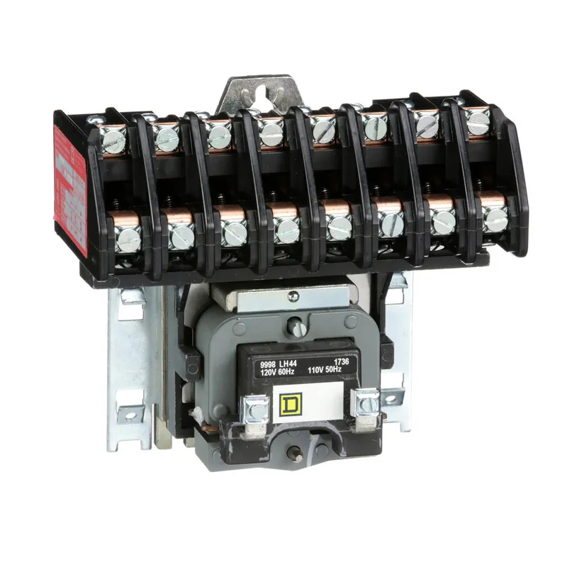 Square D 8903LO80V02 Contactor, Type L, multipole lighting, electrically held, 30A, 8 pole, 600V, 110/120VAC 50/60Hz coil