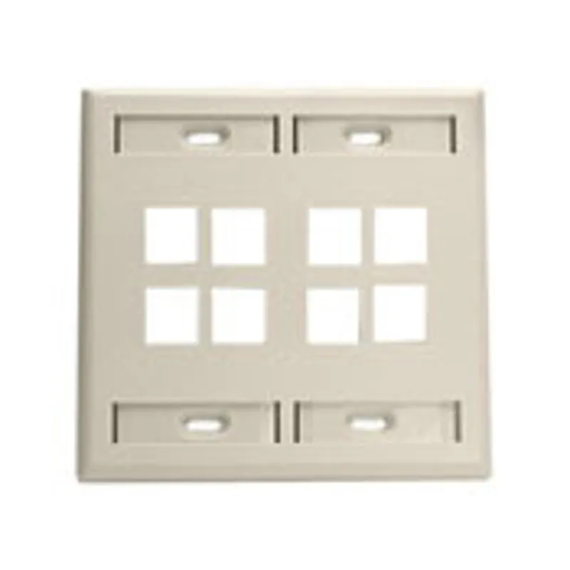 Leviton 42080-8IP Wallplate 2 Gang 8 Port Flush Mount