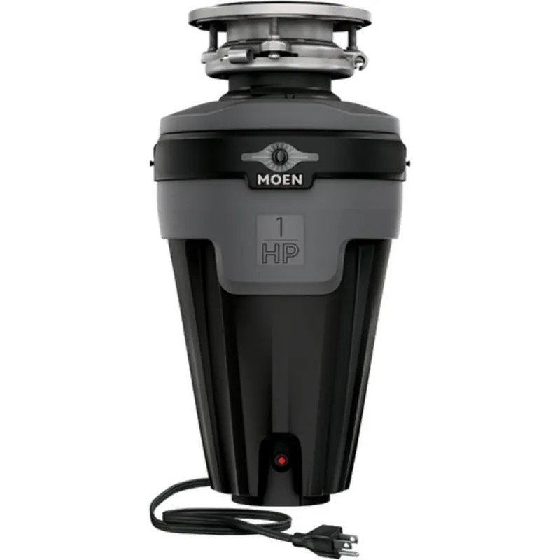 Moen EXL100C 1 HP Continuous Feed Garbage Disposal with Pre-Installed Power Cord and SoundSHIELD Technology