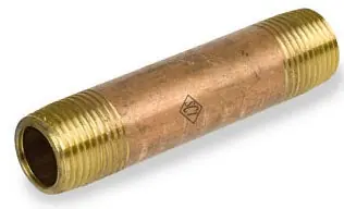 Smith-Cooper International 86NI4001020C 1/8 x 2 MPT x MPT Schedule 40 Lead-Free Seamless Red Brass Straight Nipple