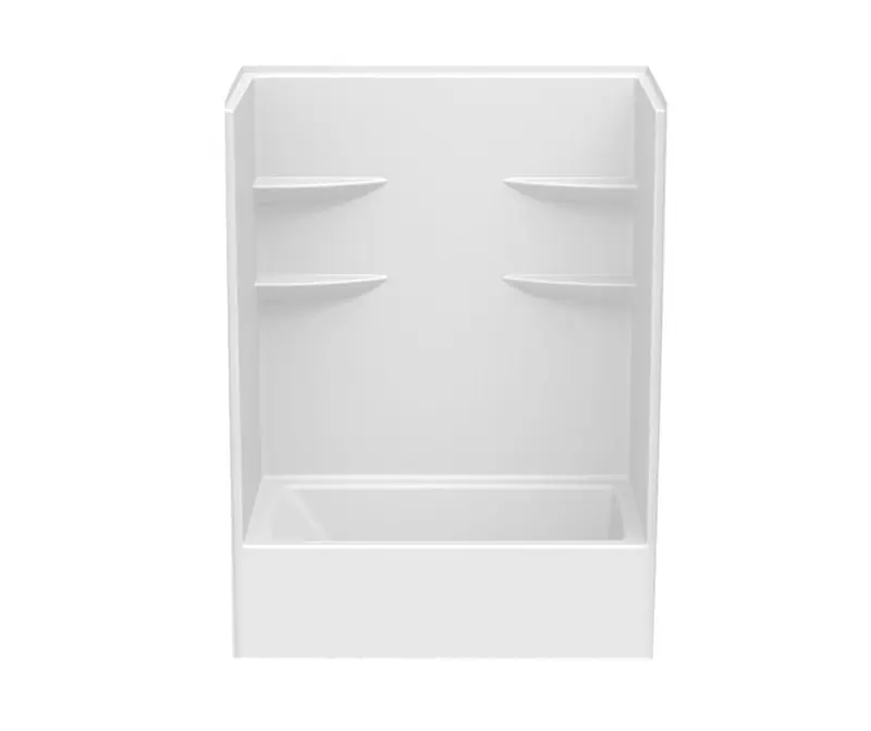 Aquatic cae260s-lh-wh 60 inches x 35-1/4 inches x 81-1/4 inches 43 Gallon Alcove Tub and Shower Module