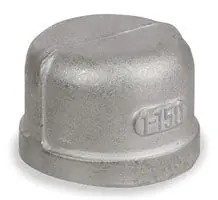 Smith-Cooper International 4381034070 1-1/2 FPT Class 150 Cast 316 Stainless Steel Heavy Pattern Round Head Cap