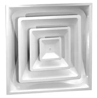 AirMate 1301-INS_06-W 6 Collar Bright White Steel High Volume T-Bar Diffuser