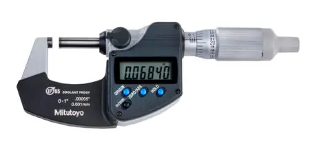 Mitutoyo 293-344-30 0-1 Digimatic Mic No SPC .00005 IP65 W/Ratch Thimble