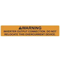 HellermannTyton 596-00589 Solar Label WARNING INVERTER OUTPUT CONNECTION 4.125 x .75