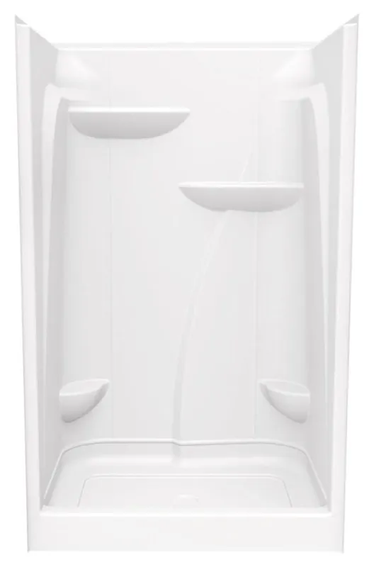 Aquatic E148L-LH-WH Alcove Shower 48 inches x 37-1/4 inches x 79-1/4 inches