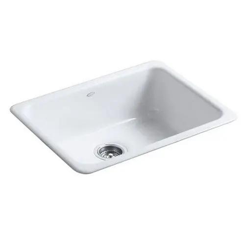 Kohler K-6585-0 Iron/Tones 1-Basin Cast Iron Undermount Kitchen Sink 24-1/4 inch x 18-3/4 inch Replacement MPN