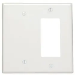 Leviton P1426-W White Wallplate 2Gang Blank/Decora Strap Mount