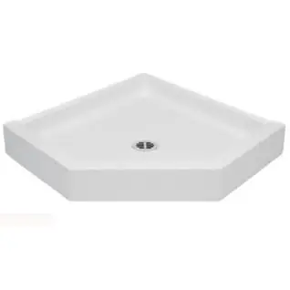 Aquatic 3838NEO-WH Shower Pan, Everyday, White, Center Drain, 38 in W x 38 in D