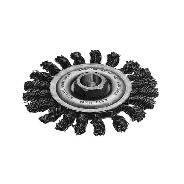 Milwaukee 48-52-5030 Wheel Brush - 4 In Dia - 5/8-11 - Full Cable Twisted Knotted Wire