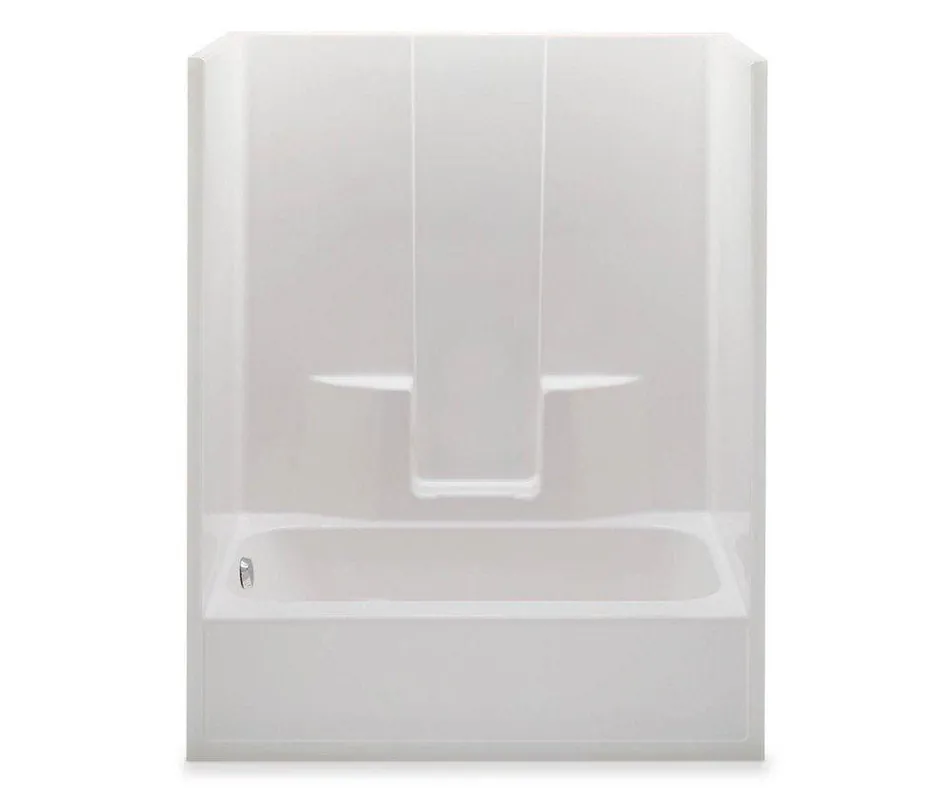 Aquatic 6036SGML-WH Tub & Shower, Left Hand Drain, 60 x 34-1/2 x 77-1/2 Inches, White
