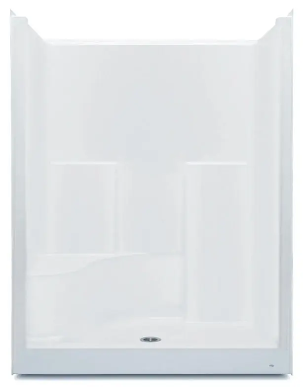 Aquatic 1603STSL-WH Shower with Left Hand Seat, Center Drain, 60 x 36 x 76 Inches, White