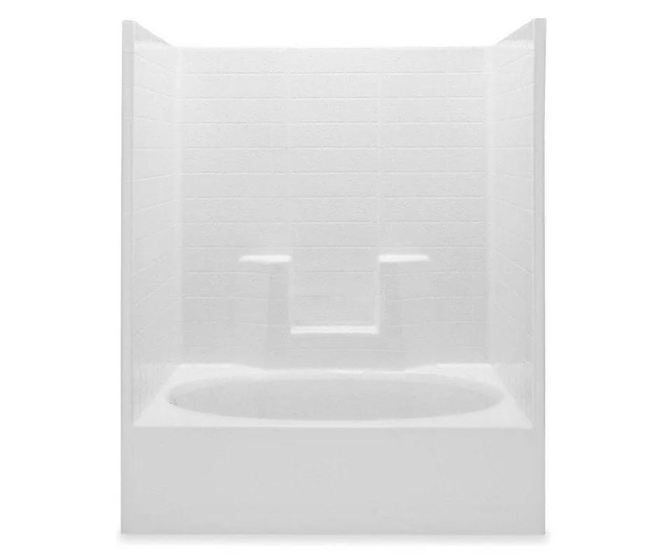 Aquatic 2603OCSL-WH Everyday 60 in x 37-1/4 in Tub & Shower Unit in White with Left Drain