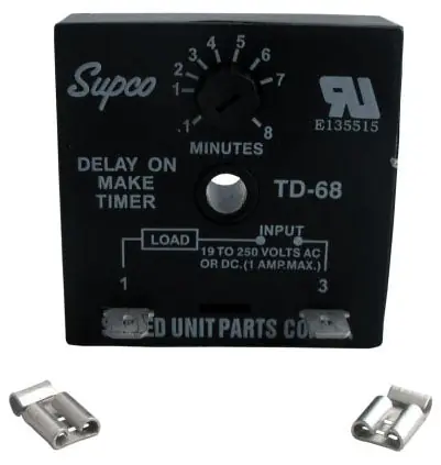 Supco TD68 Tile Delay On Make Timer 19 to 250 VAC 50/60 Hz